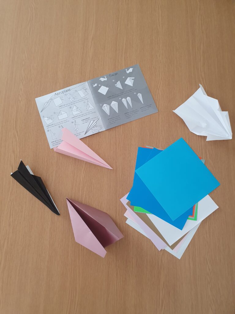 Origami planes made during Cognitive Stimulation Therapy