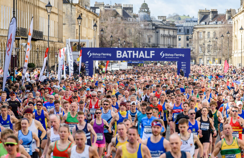 Bath Half Marathon startline in 2019